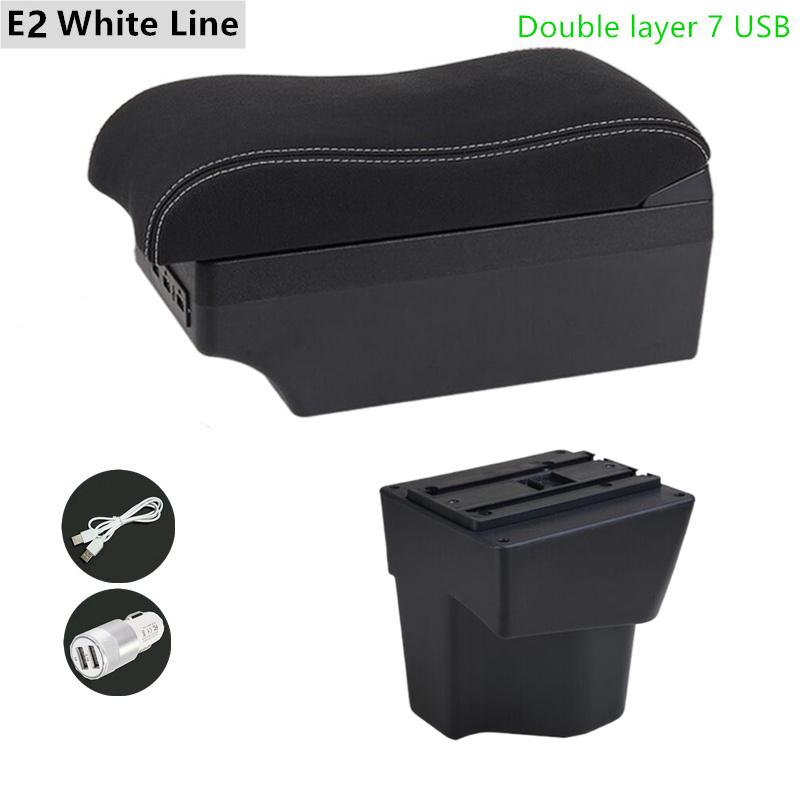 For KIA Rio 5 2012 2013 2014 2015 2016 2017 2018 Car Armrest Box Leather Arm Rest Center Console Storage Box USB Accessory