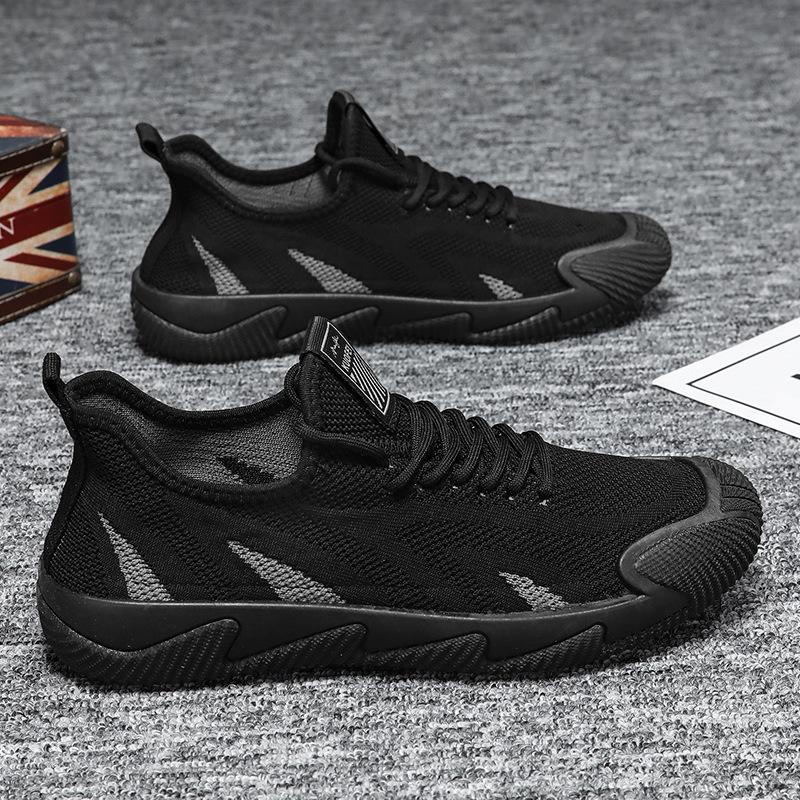 Модная мужская обувь, летняя дышащая сетчатая повседневная спортивная обувь, модные вязаные кроссовки на шнуровке, мягкие кроссовки Zapatillas Hombre
