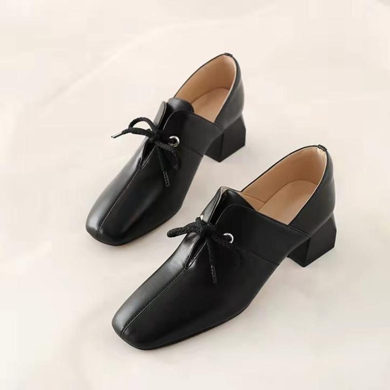 Дизайн Женские Лоферы Туфли из Мягкой Кожи Удобные Повседневные Туфли на Высоком Каблуке Однотонные Туфли Женские Офисные Вечерние Одинарные Туфли Лолита