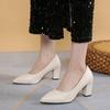 Plus Size 35-42 Basic Pumps Pointed Toe High Heels Boat Shoes for Woman Dress Shoes Shallow White Wedding Shoes Black