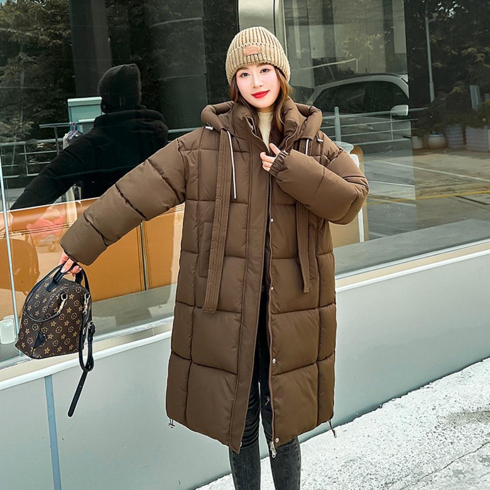 Женские свободные и длинные пальто выше колена, зимние утолщенные, холодостойкие и морозостойкие, куртки с хлопковой набивкой