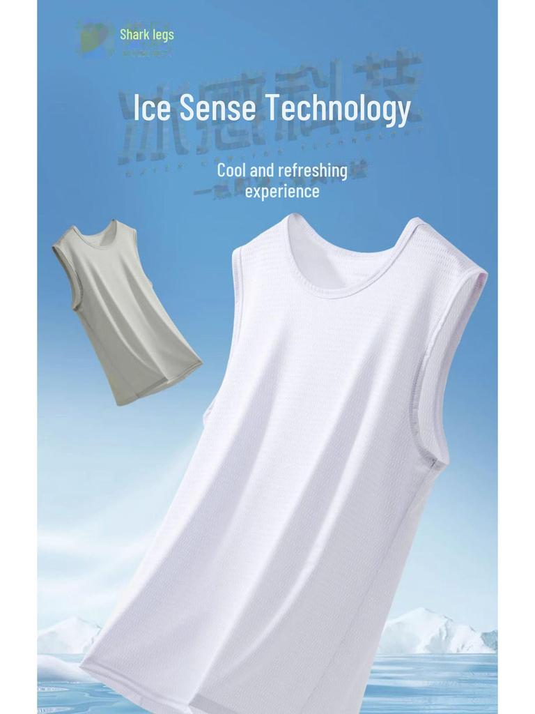 Мужской летний жилет для фитнеса Ice Silk Mesh без рукавов, быстросохнущий