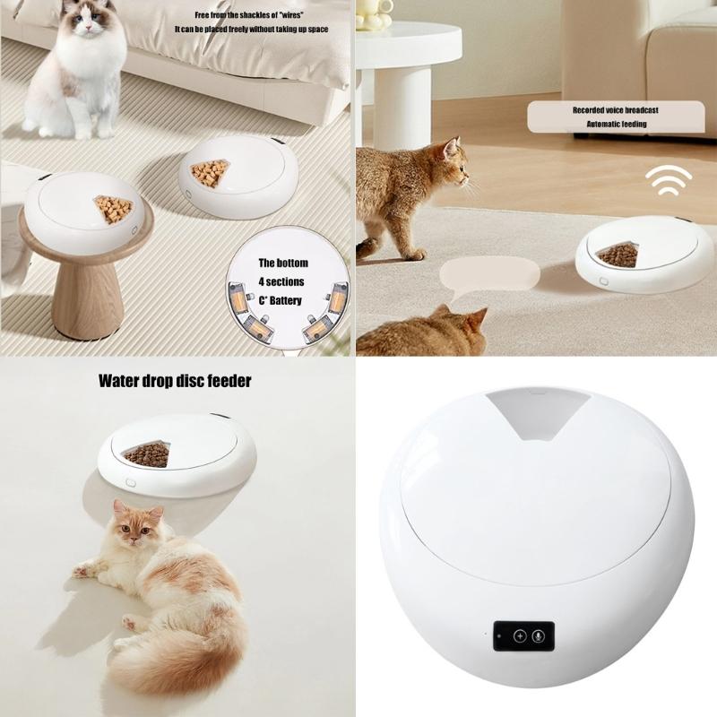 Automatic Pet Food Dispenser Featuring Cooled Storage Box Timer Controlled Up To 6 Meals Each Day