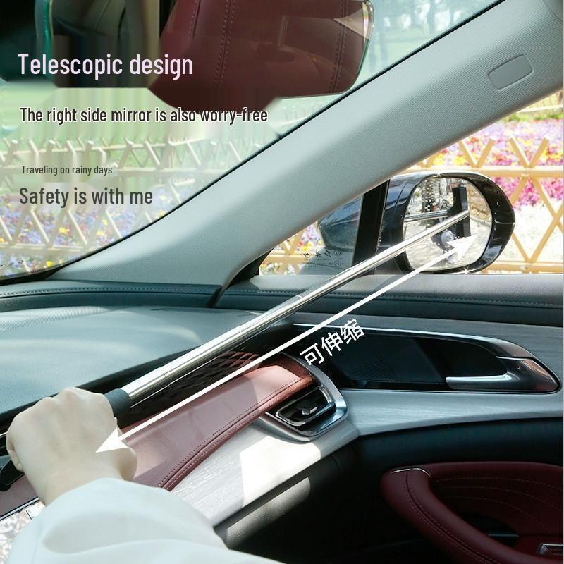 High-Quality Retractable Car Rearview Mirror Squeegee for Rain and Water Removal