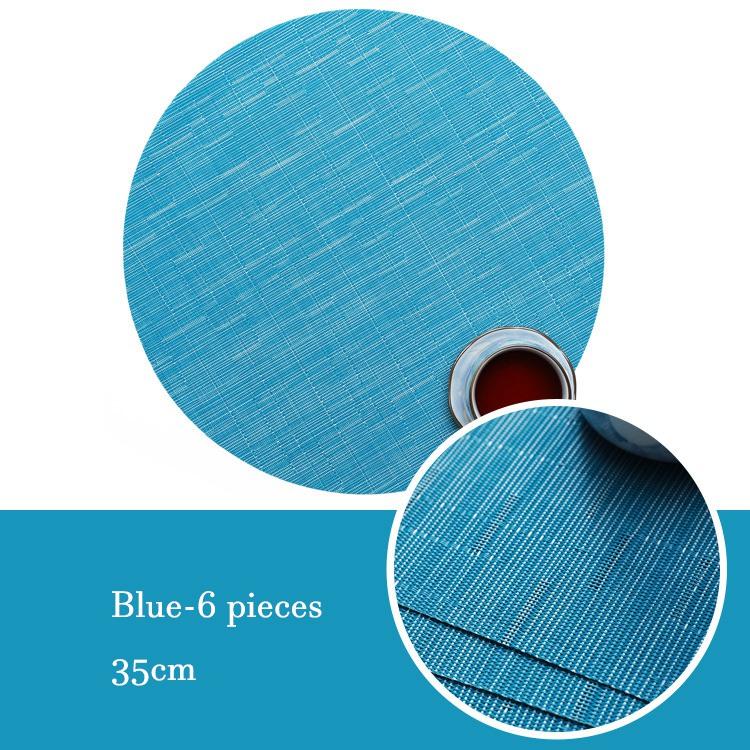 Набор из 6 шт. ПВХ-салфеток, настольных ковриков, теплоизоляционных ковриков, круглых моющихся салфеток, декоративных ковриков для стола 35 см