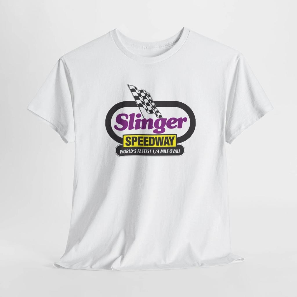 Унисекс футболка Slinger Super Speedway, Подарочная футболка для фаната гонок по четвертьмильному овалу,