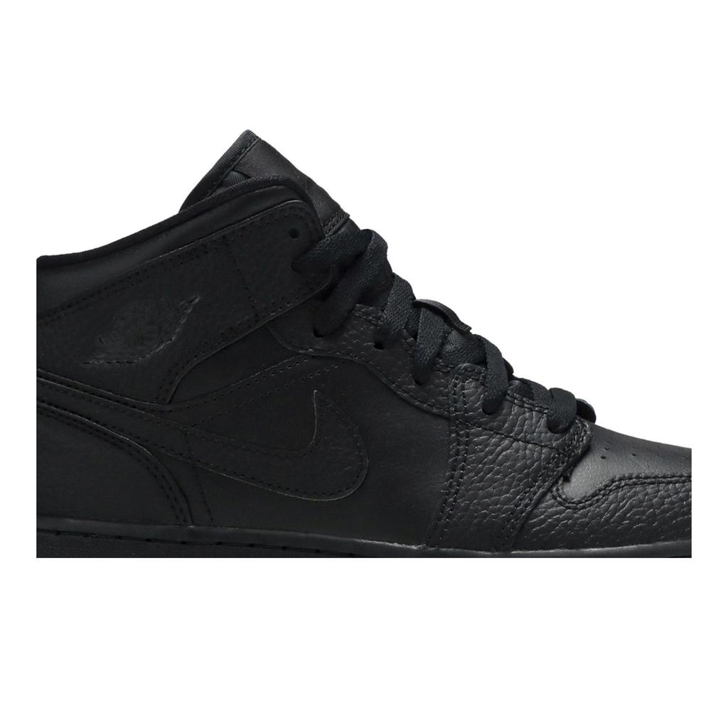 Air Jordan 1 Mid Grade School 'Triple Black' 2020 (Unisex) Black / Black / Black Kids' Basketball Shoes 554725 091