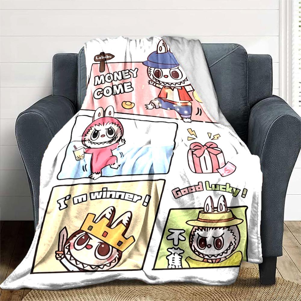 Labubu Blanket Soft Warm Cozy Suitable for Bedding Office Chair Picnics for All Occasions Modern Style Gift for Travel Home Birthdays