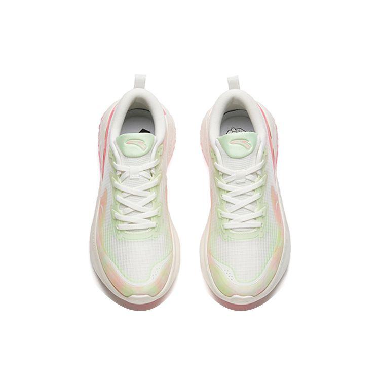 Anta Comfort Technology Shock Absorption Non-Slip Low-Top Running Shoes Women Sneaker White Green Pink 122145556S-6