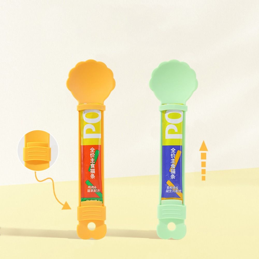 Cute Cat Feed Spoon Squeeze Pet Supplies Practical Cat Treat Dispenser