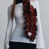 Eireve EMMA FRILL MUFFLER (TARTAN CHECK RED)