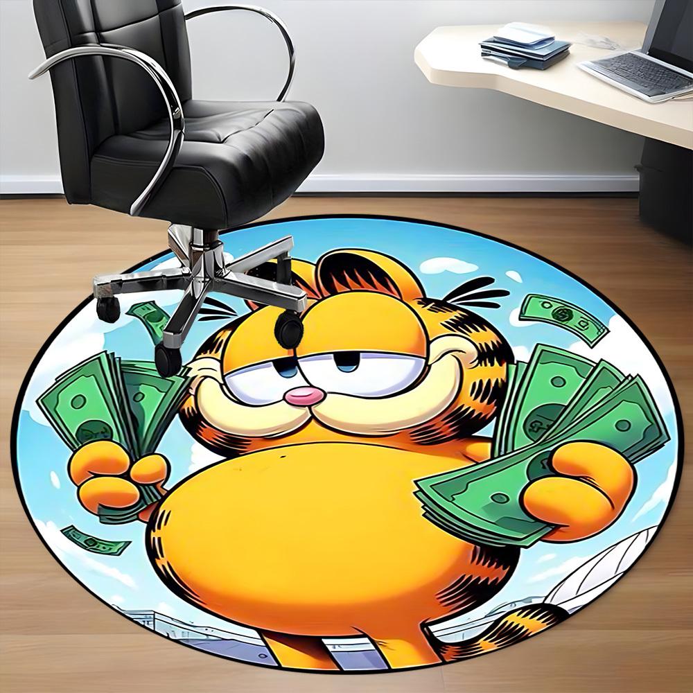 1 шт. Ковер-коврик Garfield для стула в офис, нескользящий, мягкий и удобный, коврик для офиса, игр, легкий круглый напольный коврик
