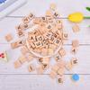 100 шт. деревянных плиток алфавита Scrabble черные буквы и цифры цифровая головоломка