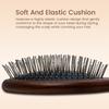 Natural Wooden Paddle Hair Brush with Metal Bristles Scalp Massage Air Cushion Comb for Detangling Hair Growth Hair Care Tool