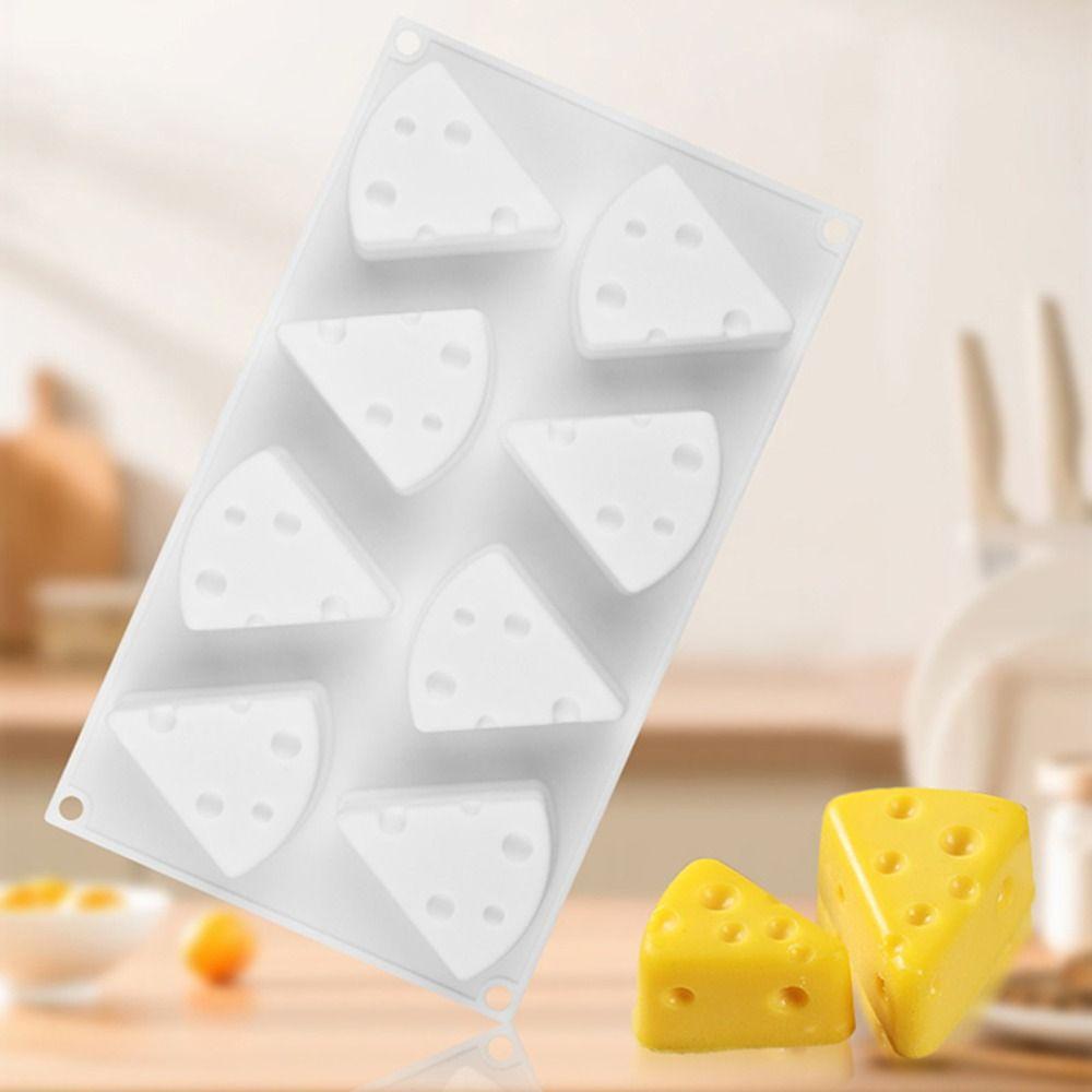 Heat Resistant Cheese Shape Silicone Mold 8 Cavity French Pastry Mold Creative Baking Mold Pudding