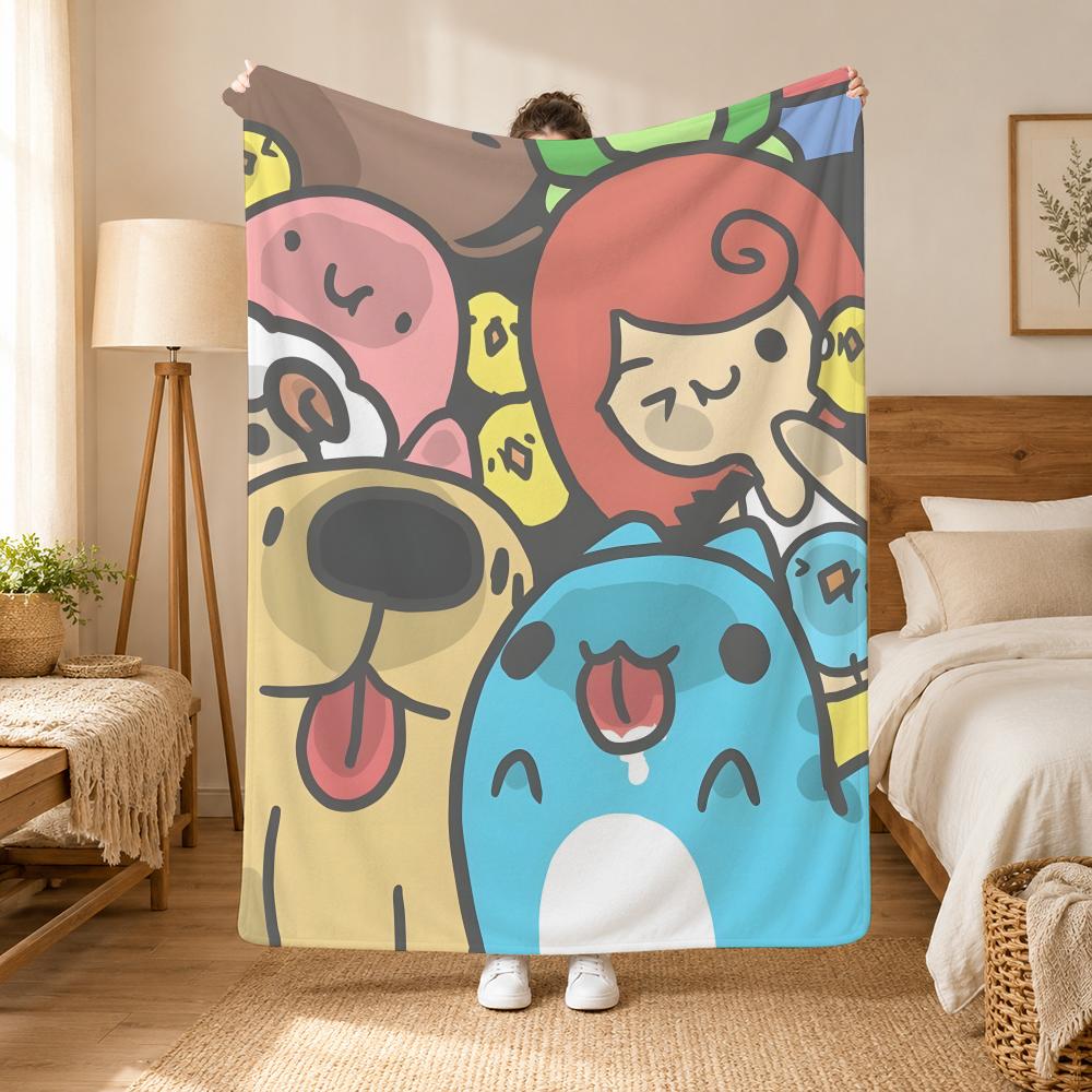 Bugcat Capoo Cartoon Character Throw 240g flannel blanket, suitable for sofas, beds, offices, exquisite gift blankets