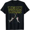 Футболка с рисунком смешного кота Meow Wars Кошачья футболка Смешные подарки для любителей кошек