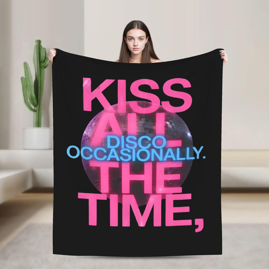 Плед 'Kiss All The Time' Флис Музыкальные стили Гарри Теплые пледы для путешествий в самолете Покрывало
