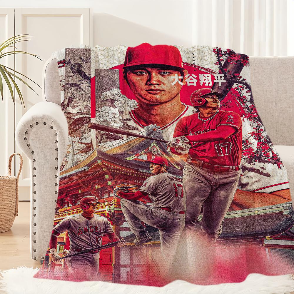 Baseball Player Star Blanket Plush Nap S-Shohei Sofa rug for O-Ohtani Living Room Office Bedroom Birthday Home Travel Kid Gifts