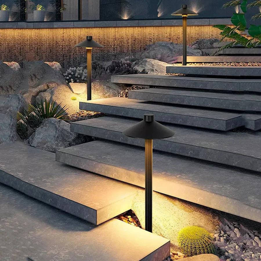 5 Вт наружный светодиодный светильник для ландшафтной дорожки водонепроницаемый садовый столбик с заземляющим колышком внешний газонный столбчатый светильник для лугов