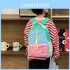 Backpack Fashionable Kids Color Block Design Large Capacity Kindergarten Bag