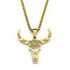Hollow Cattle Bull Necklaces For Women Men Stainless Steel Gold Silver Color Bohemia Animal Head Male Chain Jewelry Gifts