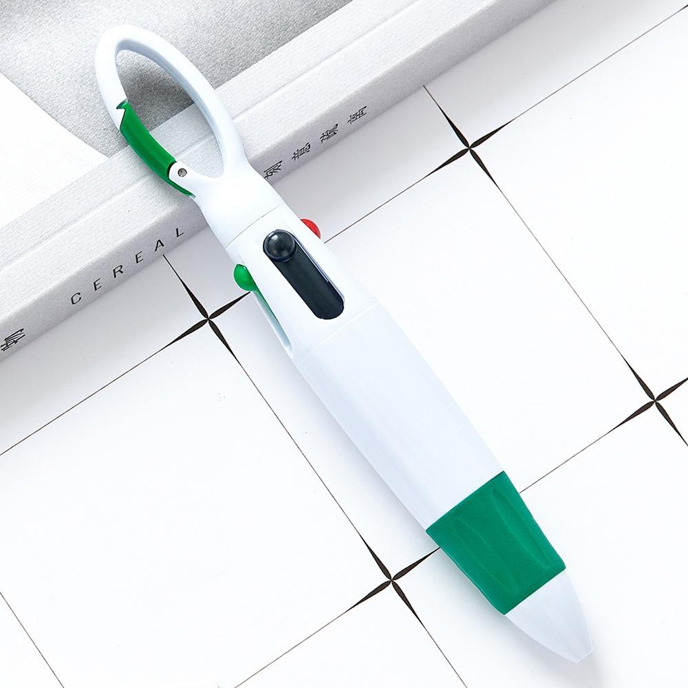 1pcs Press Type Carabiner Buckle Pen Plastic Neutral Pen Portable Ballpoint Pen Students