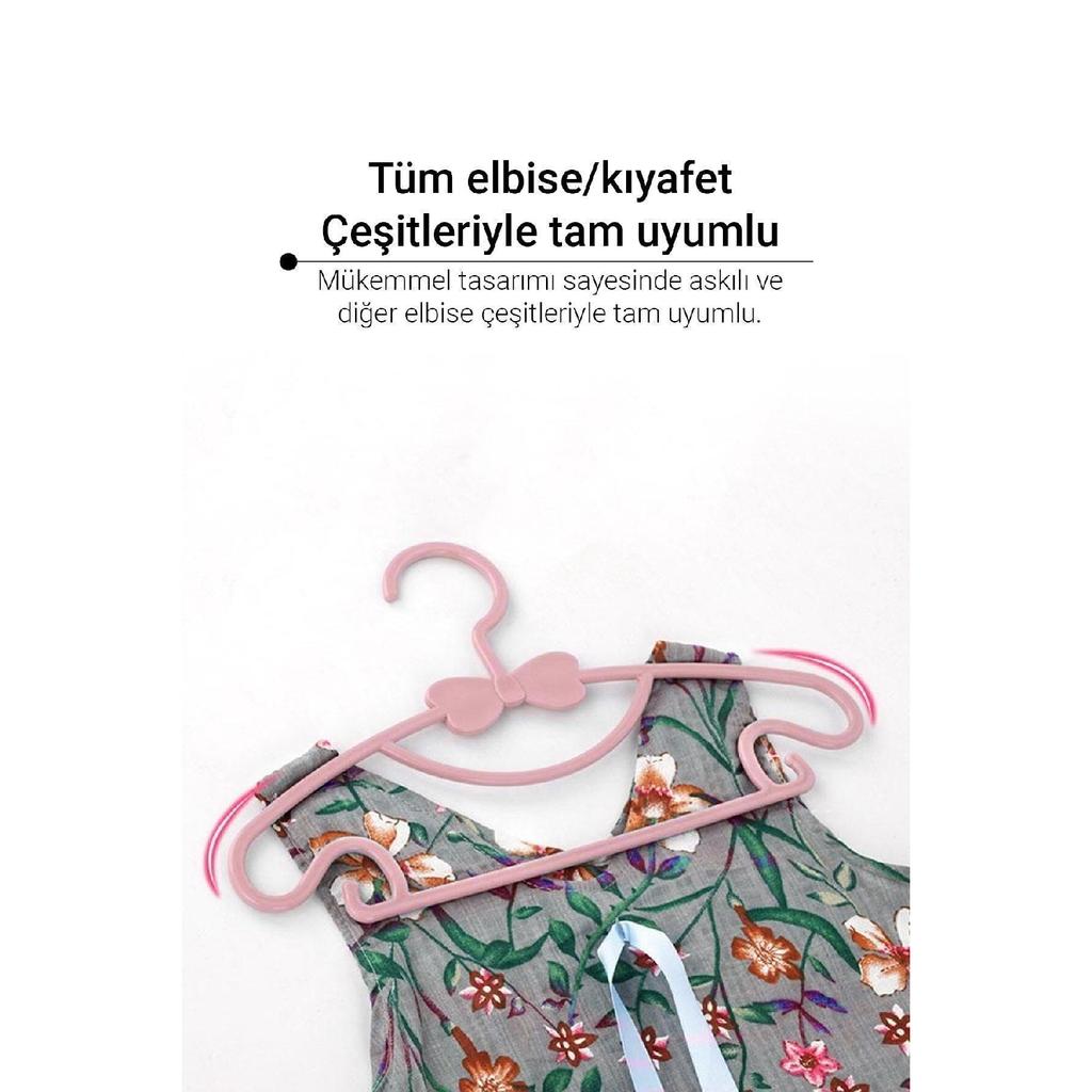 Милые 12 штук розовые детские вешалки с бантом-бабочкой