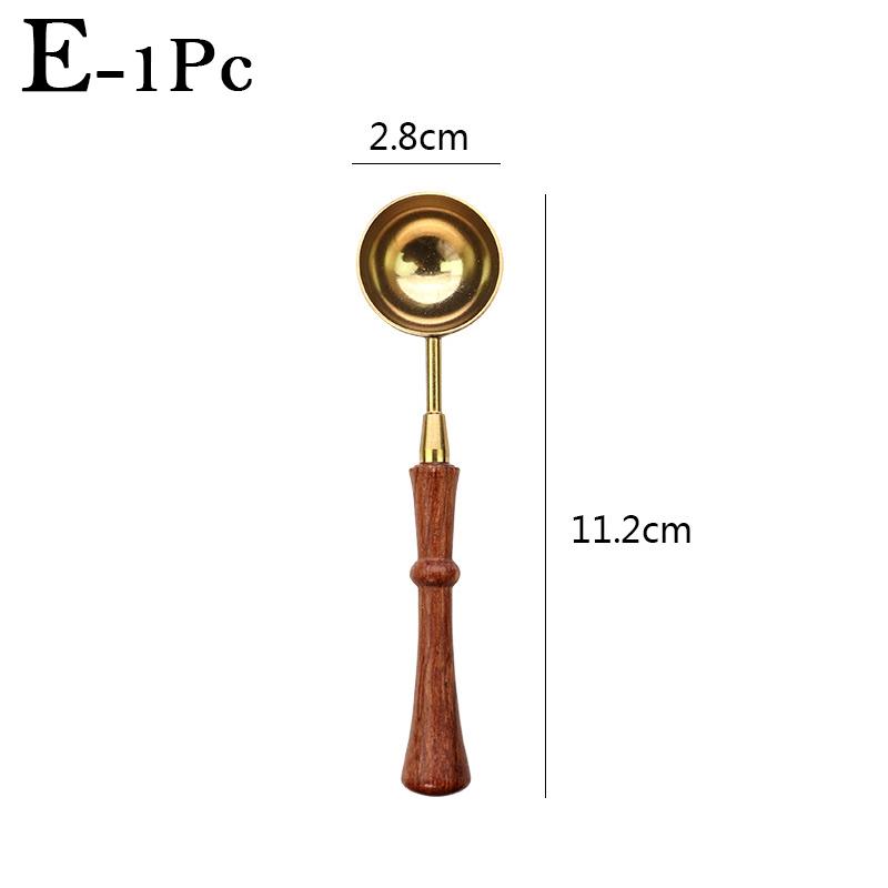 1 шт. Ретро-ложка для сургуча с деревянной ручкой, самодельная ложка для плавления лака, для восковых гранул, пригласительных открыток, украшений