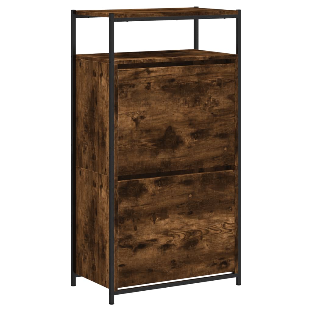 Vidaxl Szafka Na Buty, Przydymiony Dąb, 60X34X112 Cm