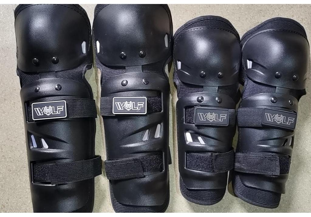 Motorcycle Off-Road Knee and Elbow Pads Set - Round Head Competition Protective Gear