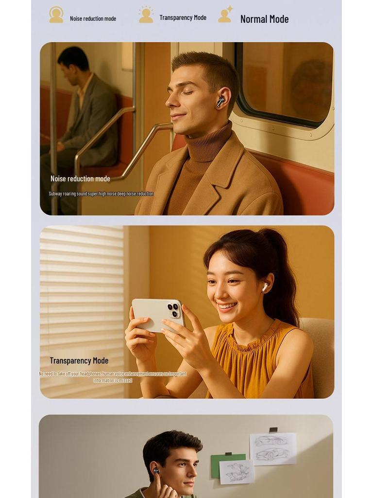 Xiao Du T200 Полностью беспроводные спортивные Bluetooth-наушники с активным шумоподавлением и одновременным переводом.