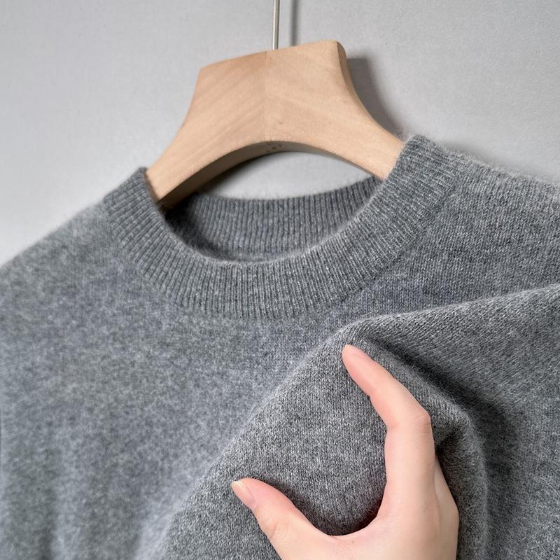 Autumn And Winter New Trendy Round Neck Men's Casual Solid Color Inner Warm Base Sweater Sweater Men's Clothing