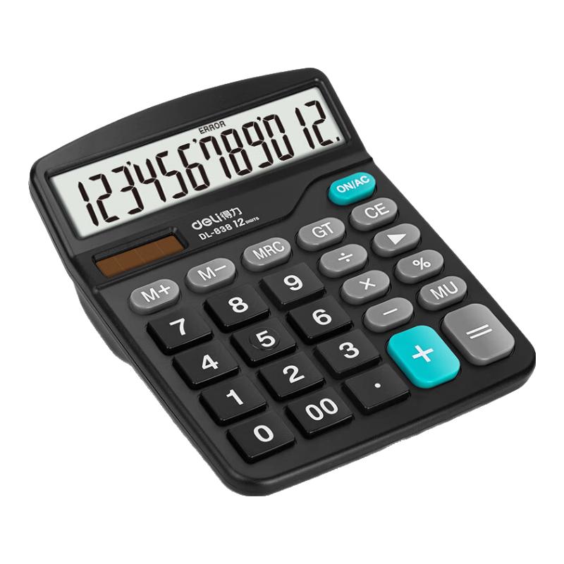 Deli 12-Digit Dual Power Desktop Calculator