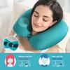 Car Portable Neck Protection U-shaped Compression Inflatable Pillow Outdoor Nap Camping Travel Flocking PVC Airplane Pillow