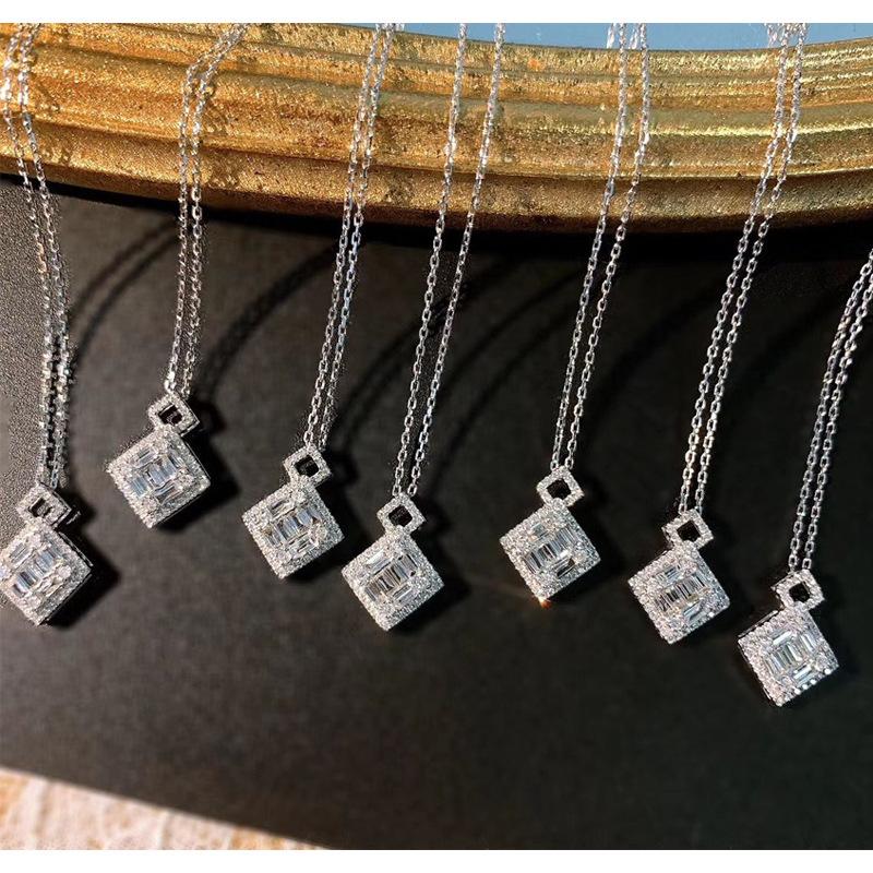 Европейские и американские квадратные циркониевые ожерелья с микроукрашениями и популярные подарки