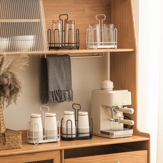 Disposable Cup Holder Paper Cup Dispenser Iron Art Durable Cup Storage Rack for Countertops Kitchen Coffee Stations Multifunctional Cup Organizer