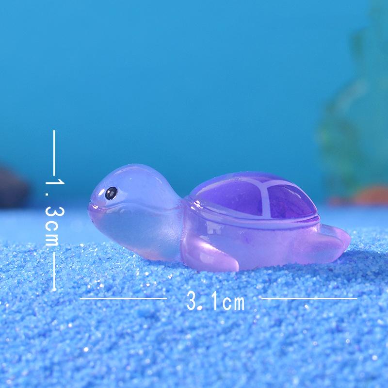 10 шт. светящиеся мини-фигурки морских черепах, светящиеся в темноте, миниатюрные фигурки черепах для сада, миниатюрное моховое ландшафтное украшение