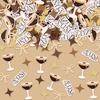 Whaline 300Pcs Hanukkah Table Confetti Menorah Star Dreidel Shaped Glitter Confetti Blue Gold Silver Table Centerpiece For Chanukah Party Decoration