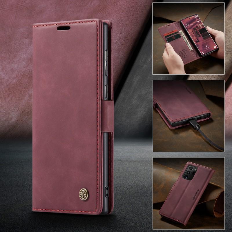 Ретро-чехол-книжка из матовой кожи для Samsung NOTE20 Ultra/10 Plus с карманом для карт и подставкой