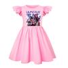 4804 Kids Girls Mira Zoey Rumi Printed Ruffle Short Sleeves Casual Dress