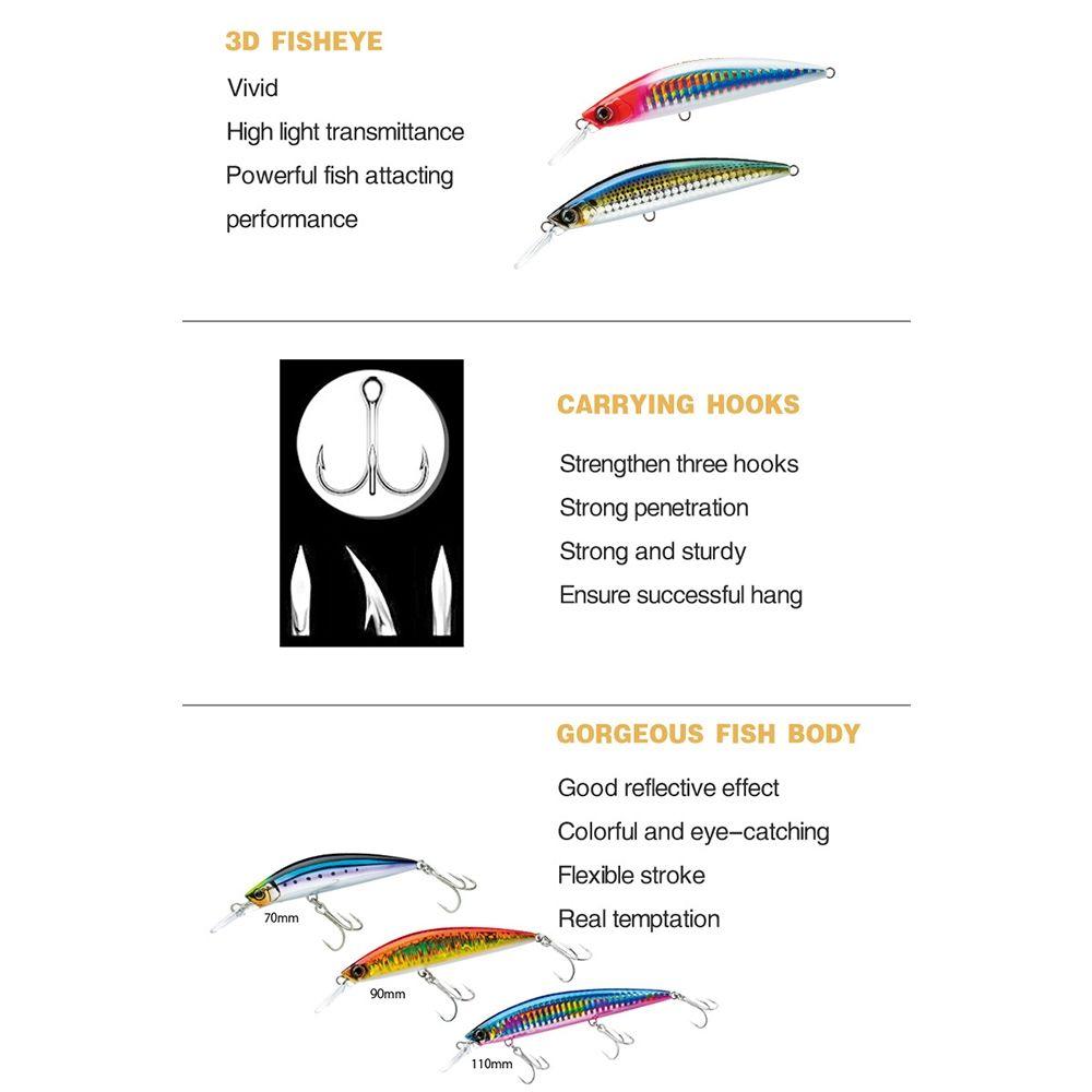 Tackle Crankbaits Winter Fishing Sinking Minnow Baits Minnow Lures Long Casting Lure Fish Hooks