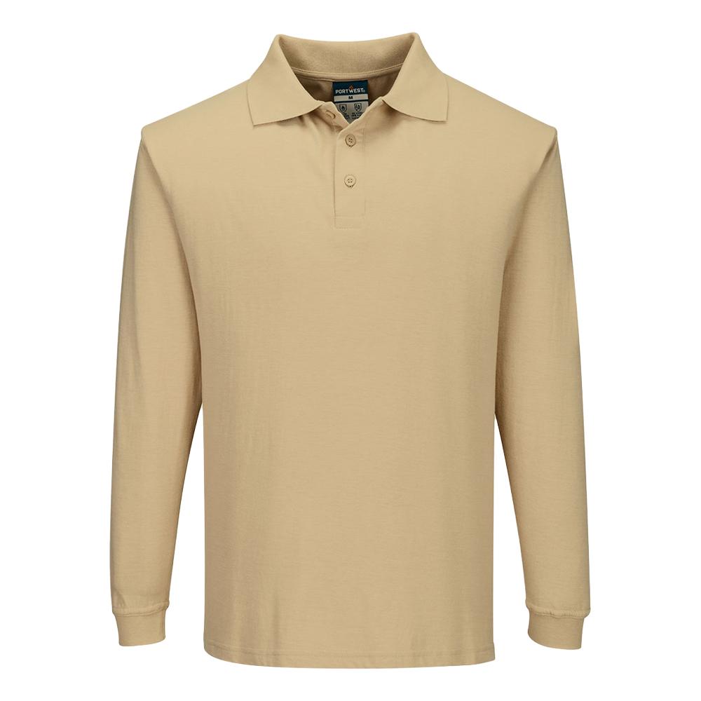 Portwest Мужская огнестойкая антистатическая рубашка поло с длинными рукавами