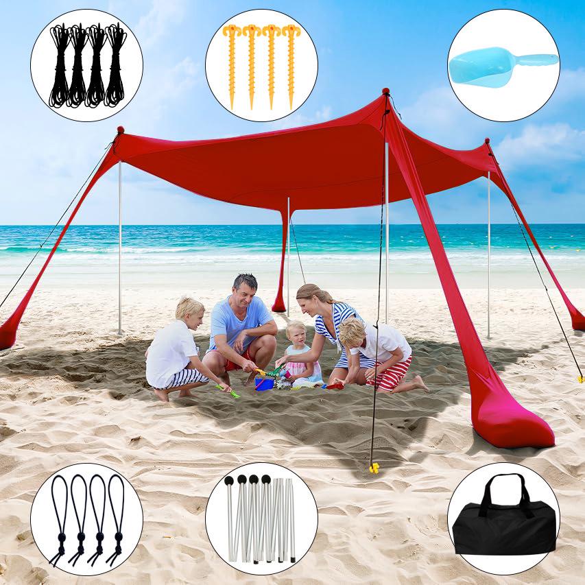 Приморский Портативный Кемпинговый Навес Тент Солнцезащитный для Отдыха на Открытом Воздухе, Пляжа и Рыбалки