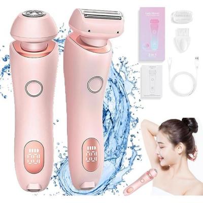 Dusco Official Razor 3 in 1 Blades Women's Electric Portable Waterproof 2 Razors, Pink