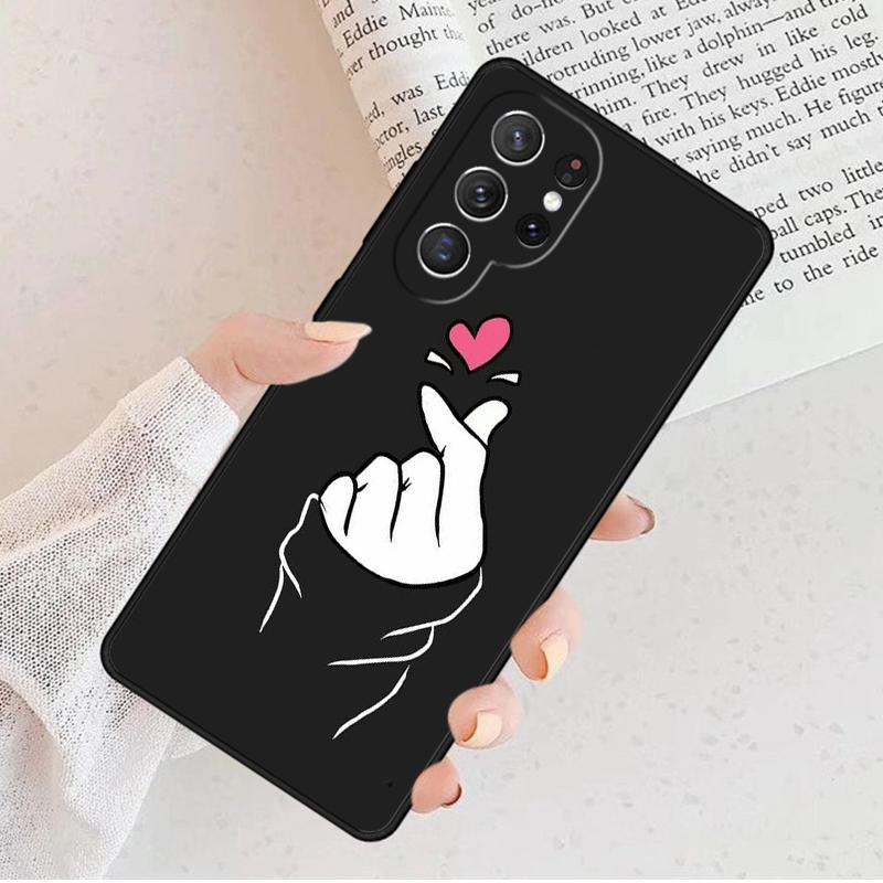 Чехол для телефона Kpop Пальцевое Сердце Для Samsung Galaxy S25 S23 S30 S8 S21 S20 FE S24 S22 Note 10 20 Plus lite Ultra