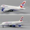 Масштаб Модель самолета British Airways A380 Сплавная модель Литой самолет Модель высокой симуляции для коллекции 1/400