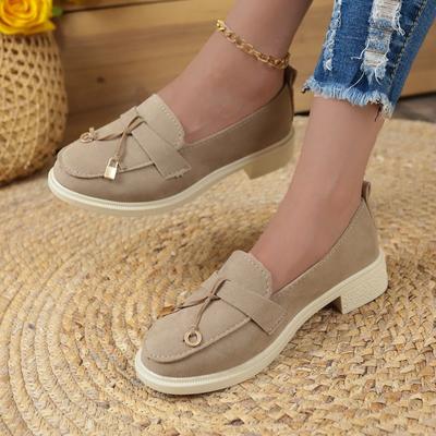 Женские туфли-лодочки в европейском и американском стиле, весна-осень 2024 года, с круглым носком и средним каблуком, большие размеры 35-46