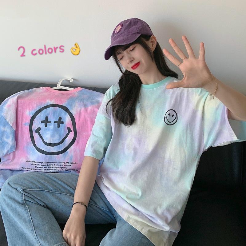 Лето 2024, корейская футболка с короткими рукавами для женщин, большие футболки с рисунком, длинные топы y2k, модная уличная одежда унисекс в стиле Харадзюку