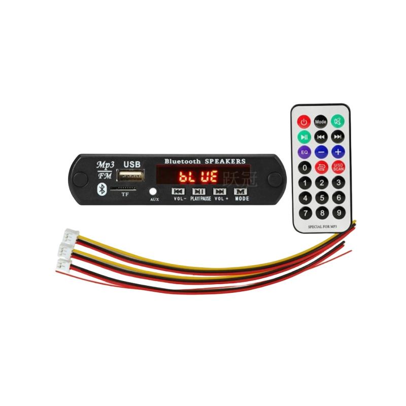 1 Комплект 12 В Беспроводной Bluetooth 5.0 120 Вт Усилитель MP3-плеер Плата декодера Автомобильная аудиосистема USB TF FM Радио Запись Звонок Для динамика